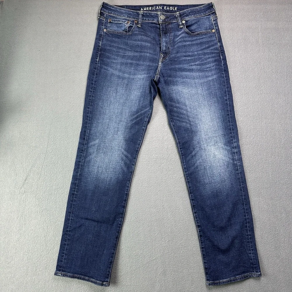 American Eagle Original Straight Jeans Men's 34x32 AirFlex+ Stretch Denim